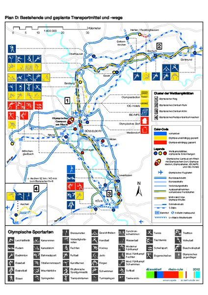 Bestehende und geplante Transportmittel und -wege, düsseldorf rhein-ruhr 2012